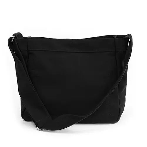 Minimalist Canvas Shoulder Bag with Spacious Compartments and Adjustable Strap